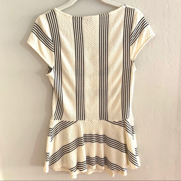 Anthropologie Postmark Striped Peplum Top Small - Picture 3 of 6